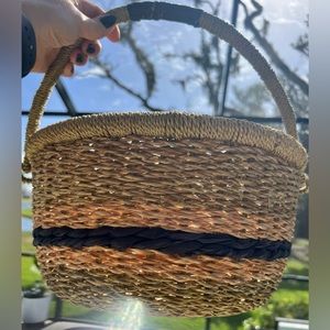 LARGE MARKET BASKET or Boho Decoration Artsy One hangle Handcrafted